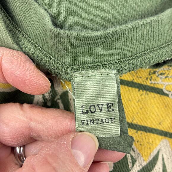 Love Vintage Green Mountain Graphic Cropped Sweatshirt Granola Outdoor - Picture 2 of 6